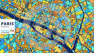 Paris,Â France, Colorful Vector Artmap